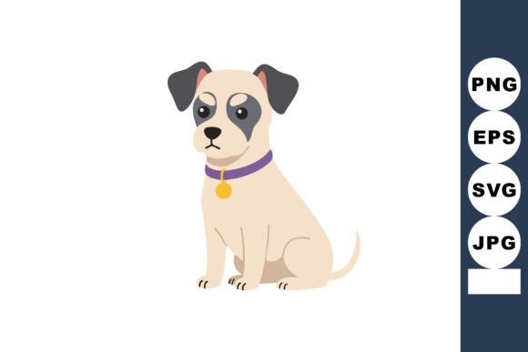 Cute Beige Puppy Dog with Black Ears