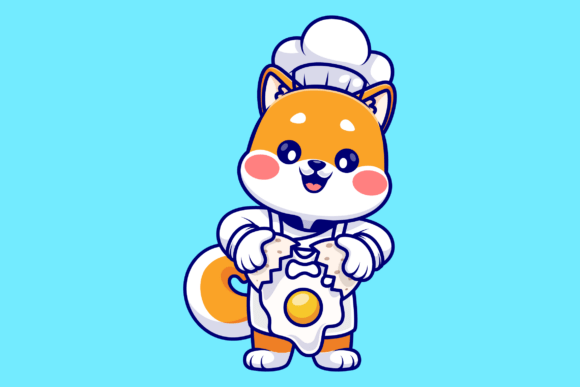 Cute Chef Shiba Inu Dog Crack Egg