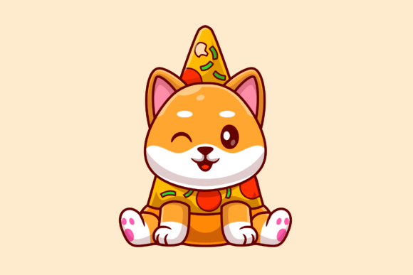Cute Shiba Inu Dog Pizza Cartoon Review