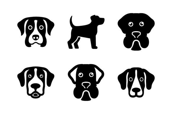 Dog Head Vector Icon Set