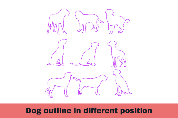 Dog Outline in Different Position Review