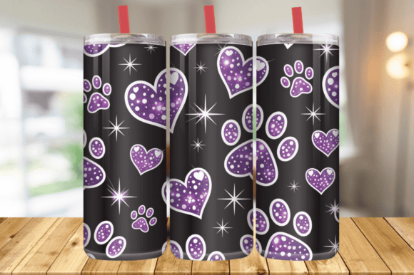 Dog Paws Glitter Tumbler Wrap Design Review