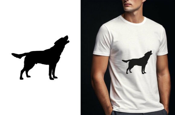 Dog Silhouette Howling Pose Art Review