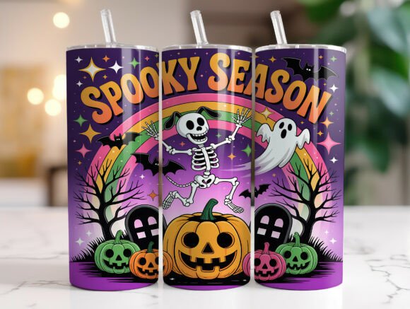 Dog Skeleton Halloween Tumbler Wrap Review