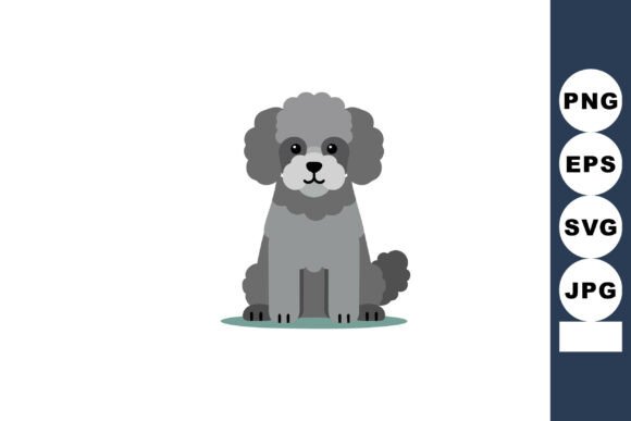 Gray Poodle Dog on Green Patch Embroidery Design Review