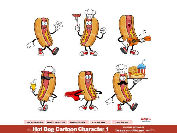 Hot Dog Cartoon Character Bundle 1 Review