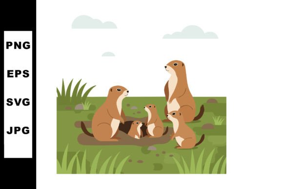Prairie Dog Family Embroidery Design