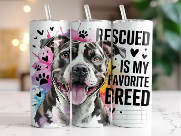 Rescued Dog Tumbler Wrap PNG Review